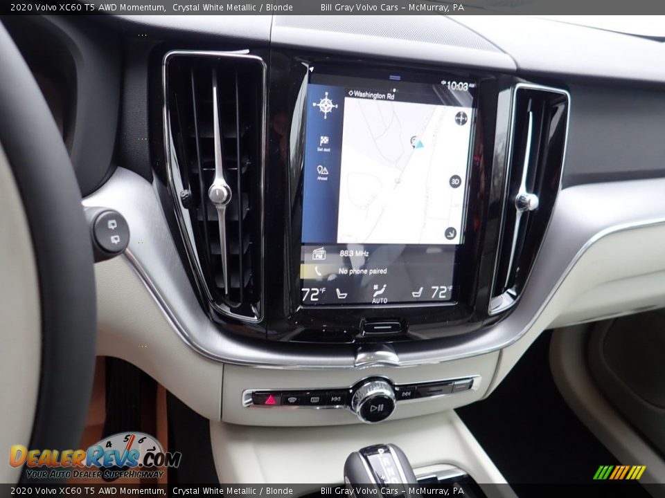2020 Volvo XC60 T5 AWD Momentum Crystal White Metallic / Blonde Photo #14