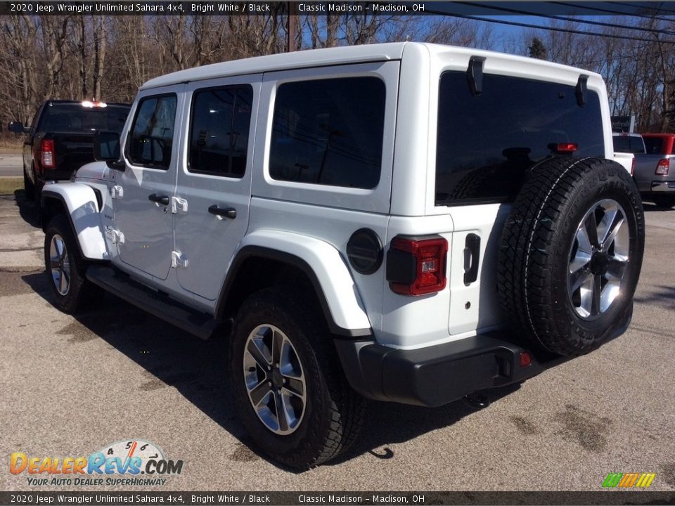 2020 Jeep Wrangler Unlimited Sahara 4x4 Bright White / Black Photo #7