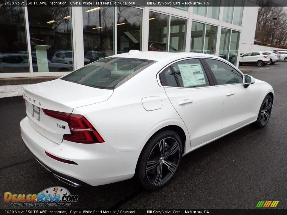 2020 Volvo S60 T6 AWD Inscription Crystal White Pearl Metallic / Charcoal Photo #2
