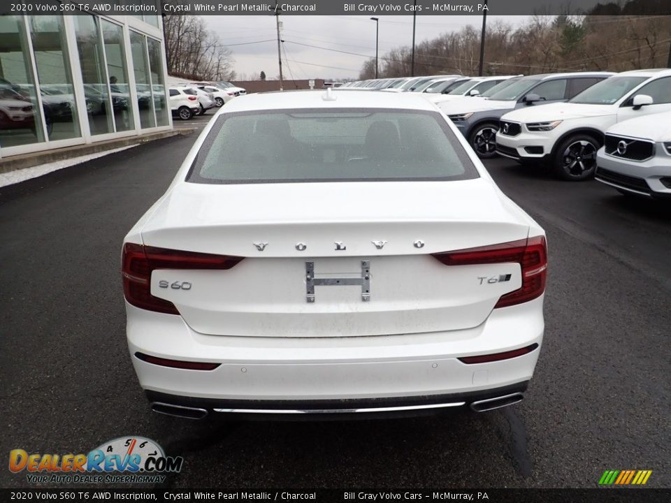 2020 Volvo S60 T6 AWD Inscription Crystal White Pearl Metallic / Charcoal Photo #3