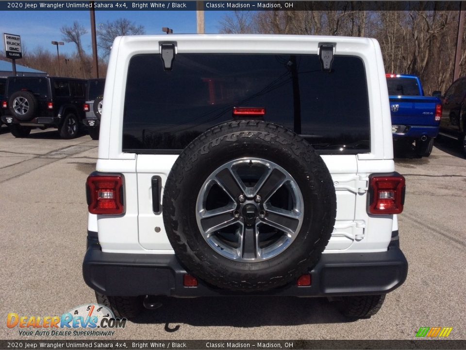 2020 Jeep Wrangler Unlimited Sahara 4x4 Bright White / Black Photo #8