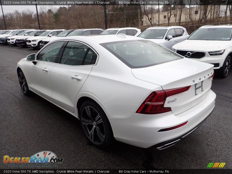 2020 Volvo S60 T6 AWD Inscription Crystal White Pearl Metallic / Charcoal Photo #4