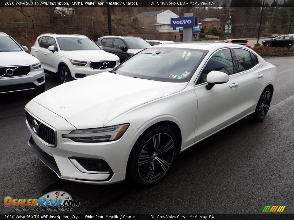 2020 Volvo S60 T6 AWD Inscription Crystal White Pearl Metallic / Charcoal Photo #5