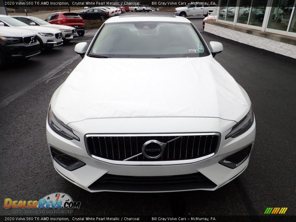 2020 Volvo S60 T6 AWD Inscription Crystal White Pearl Metallic / Charcoal Photo #6