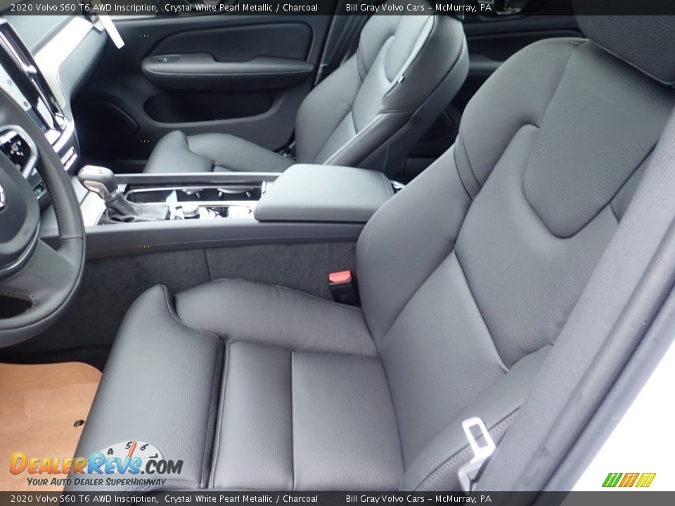 2020 Volvo S60 T6 AWD Inscription Crystal White Pearl Metallic / Charcoal Photo #7