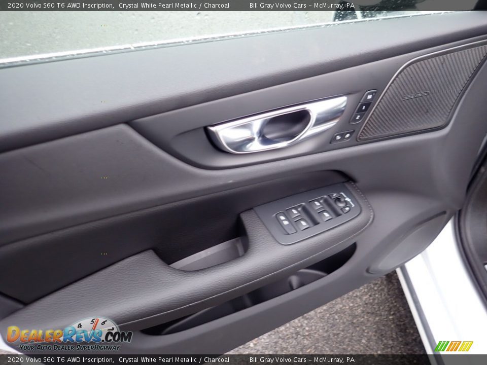 2020 Volvo S60 T6 AWD Inscription Crystal White Pearl Metallic / Charcoal Photo #10