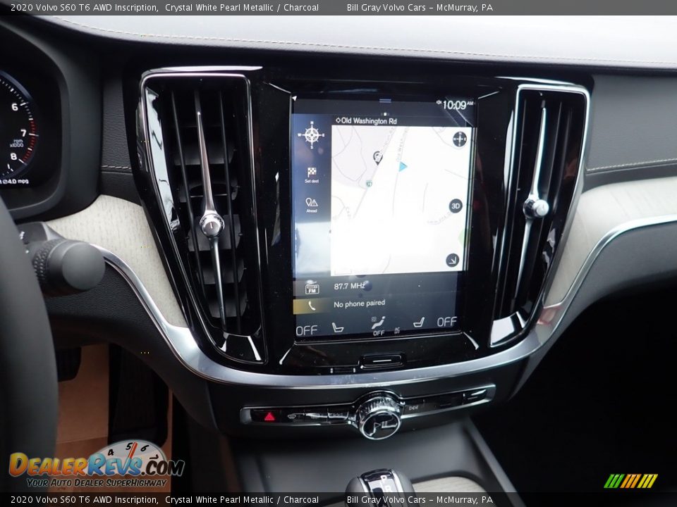 2020 Volvo S60 T6 AWD Inscription Crystal White Pearl Metallic / Charcoal Photo #14