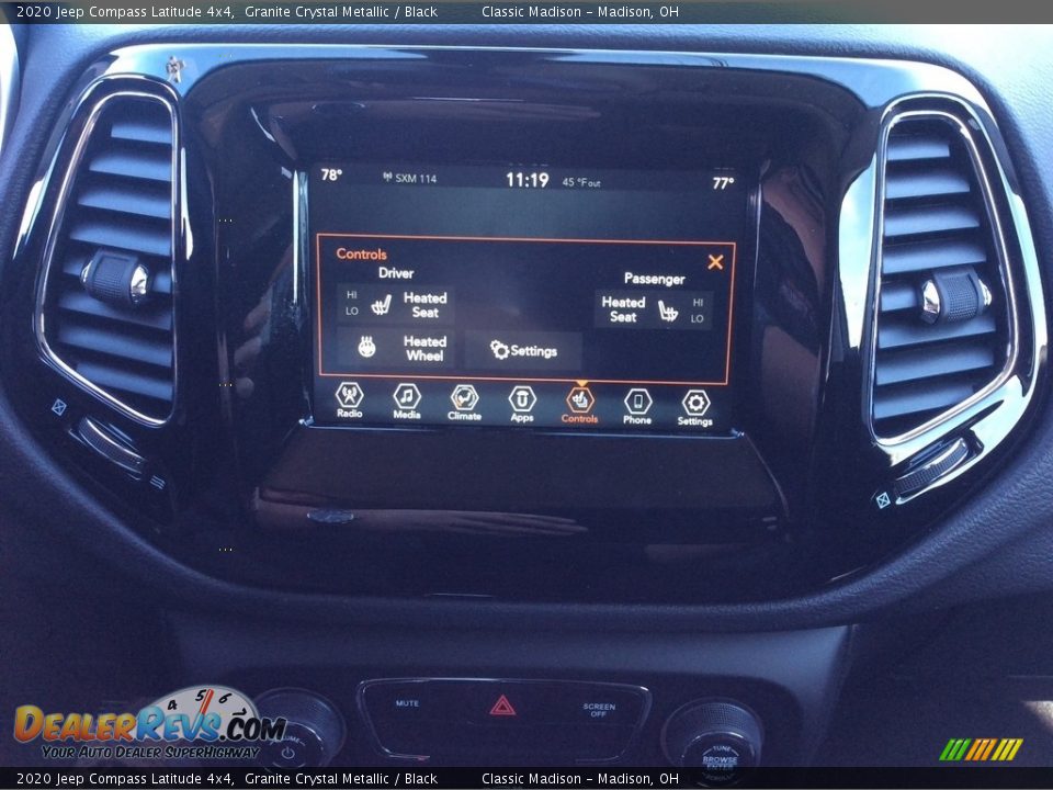 2020 Jeep Compass Latitude 4x4 Granite Crystal Metallic / Black Photo #14