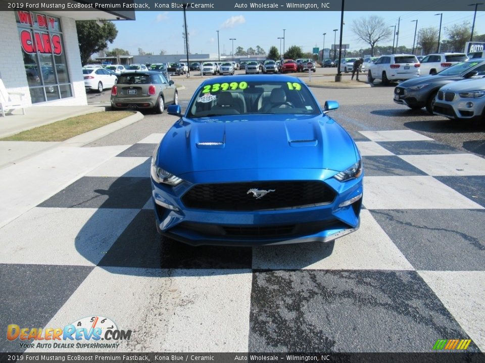 2019 Ford Mustang EcoBoost Premium Fastback Kona Blue / Ceramic Photo #2