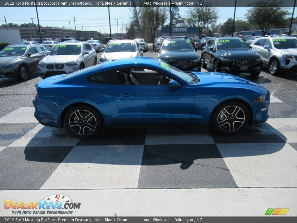 2019 Ford Mustang EcoBoost Premium Fastback Kona Blue / Ceramic Photo #3