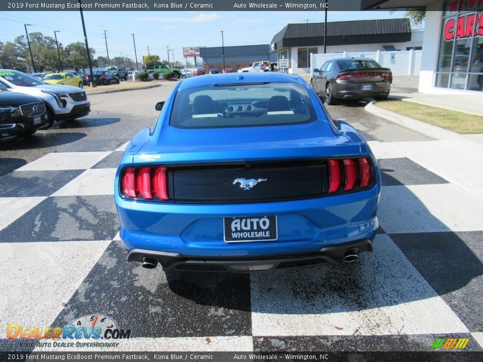 2019 Ford Mustang EcoBoost Premium Fastback Kona Blue / Ceramic Photo #4