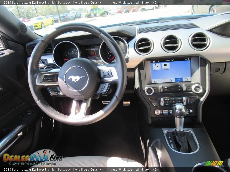 2019 Ford Mustang EcoBoost Premium Fastback Kona Blue / Ceramic Photo #15