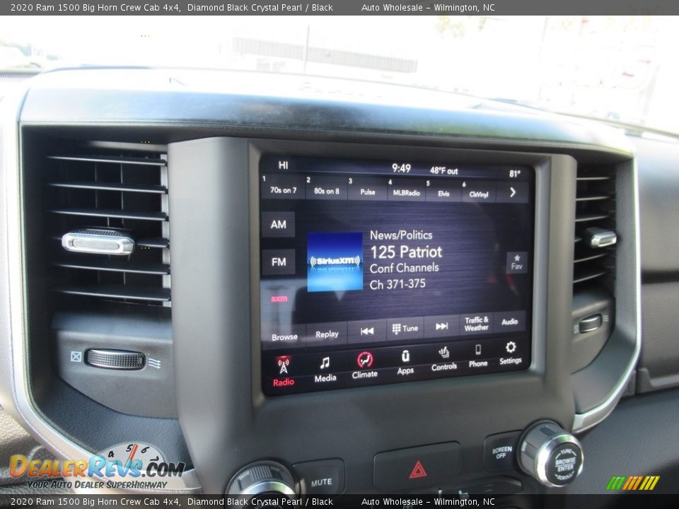 2020 Ram 1500 Big Horn Crew Cab 4x4 Diamond Black Crystal Pearl / Black Photo #17