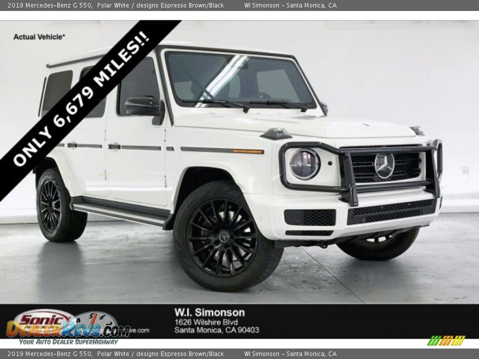 2019 Mercedes-Benz G 550 Polar White / designo Espresso Brown/Black Photo #1