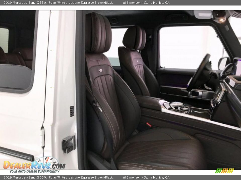 2019 Mercedes-Benz G 550 Polar White / designo Espresso Brown/Black Photo #6