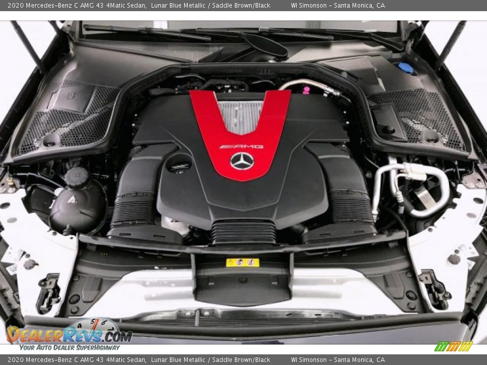 2020 Mercedes-Benz C AMG 43 4Matic Sedan Lunar Blue Metallic / Saddle Brown/Black Photo #9