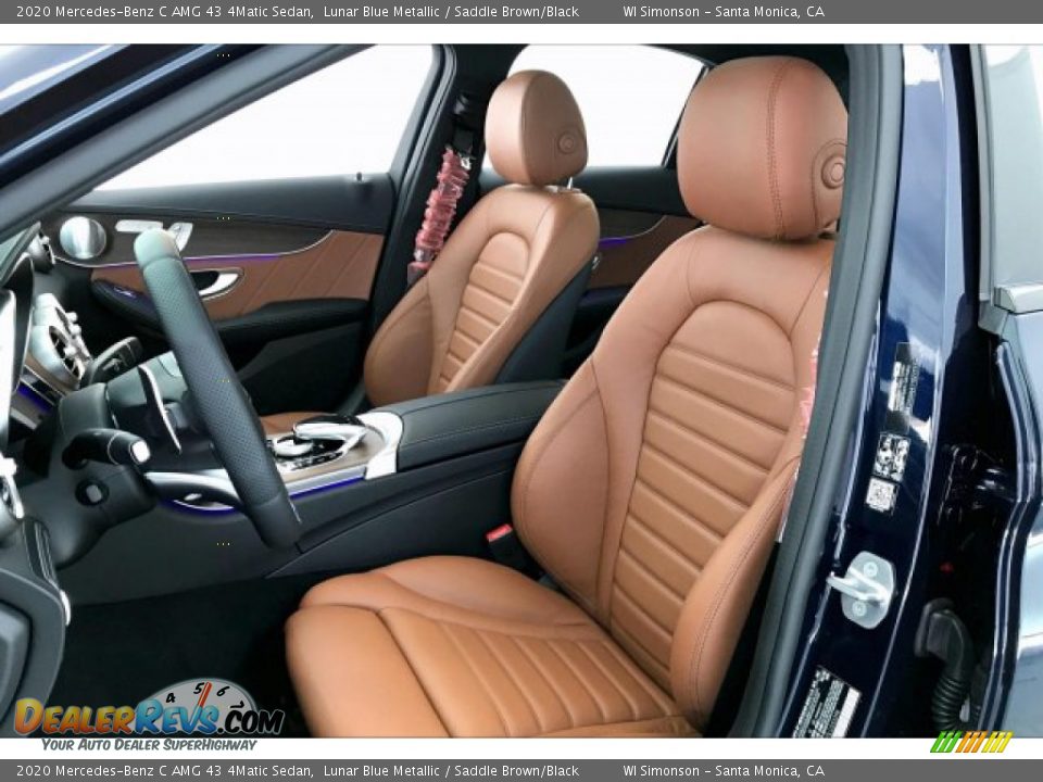 2020 Mercedes-Benz C AMG 43 4Matic Sedan Lunar Blue Metallic / Saddle Brown/Black Photo #14