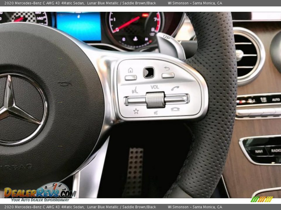 2020 Mercedes-Benz C AMG 43 4Matic Sedan Lunar Blue Metallic / Saddle Brown/Black Photo #19