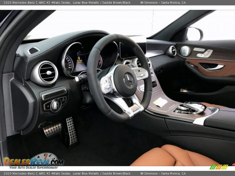 2020 Mercedes-Benz C AMG 43 4Matic Sedan Lunar Blue Metallic / Saddle Brown/Black Photo #22