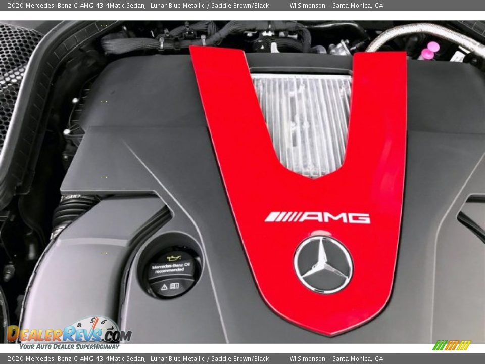 2020 Mercedes-Benz C AMG 43 4Matic Sedan Lunar Blue Metallic / Saddle Brown/Black Photo #31