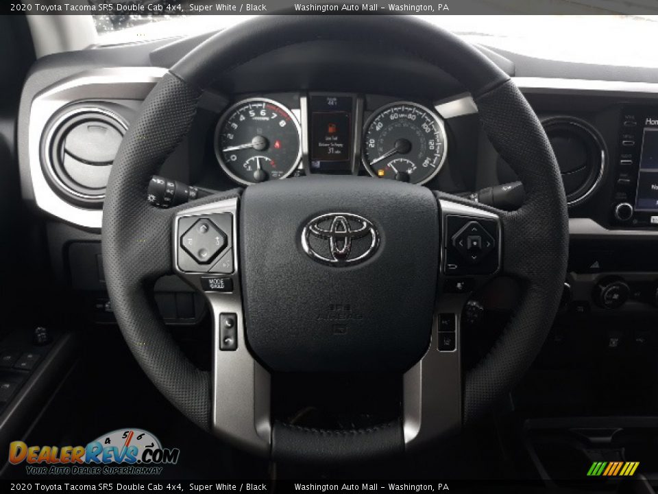 2020 Toyota Tacoma SR5 Double Cab 4x4 Super White / Black Photo #4