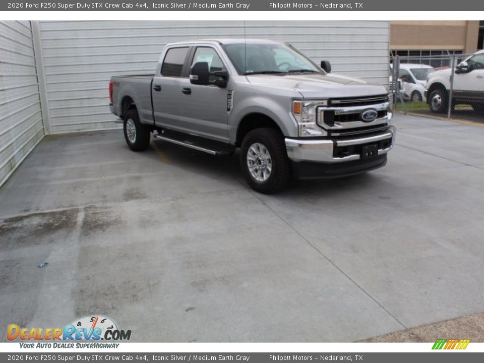 2020 Ford F250 Super Duty STX Crew Cab 4x4 Iconic Silver / Medium Earth Gray Photo #2