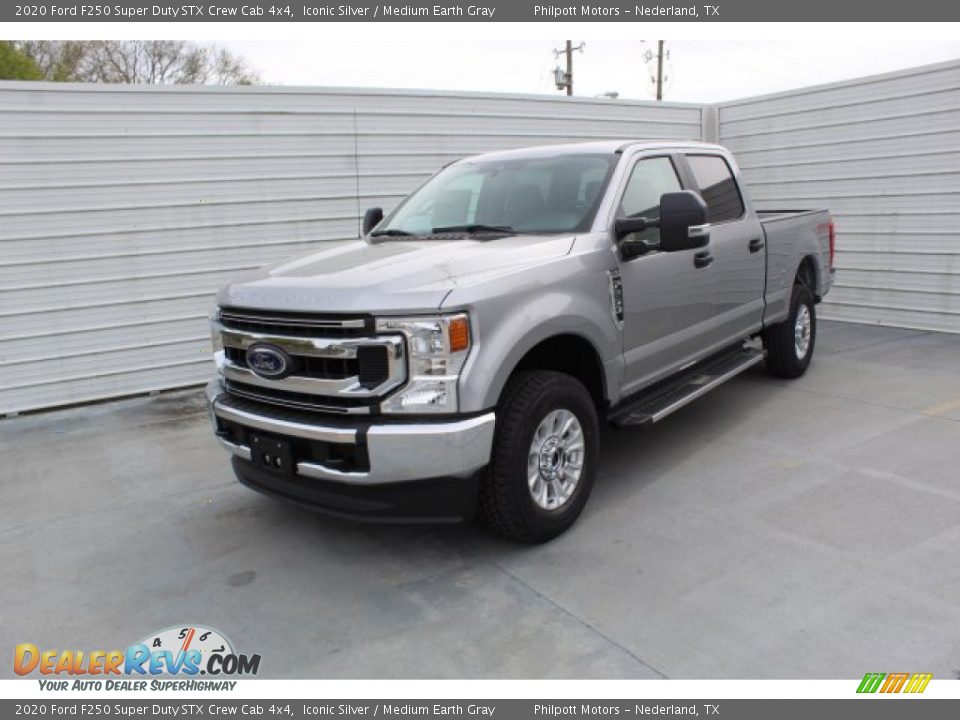 2020 Ford F250 Super Duty STX Crew Cab 4x4 Iconic Silver / Medium Earth Gray Photo #4