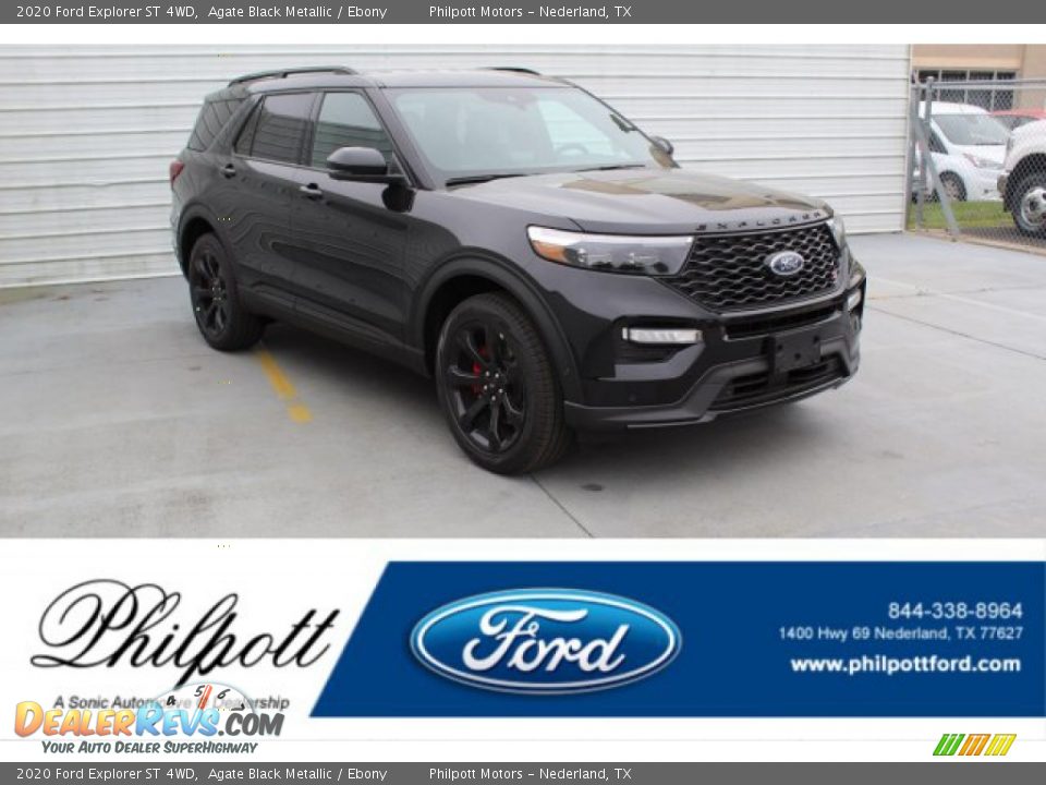 2020 Ford Explorer ST 4WD Agate Black Metallic / Ebony Photo #1