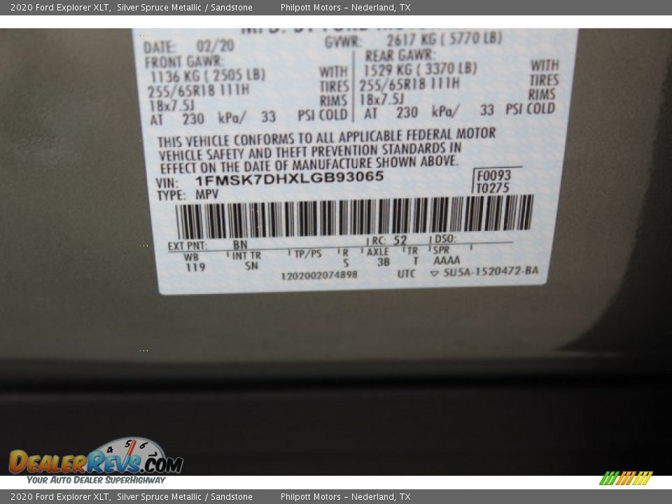 2020 Ford Explorer XLT Silver Spruce Metallic / Sandstone Photo #26