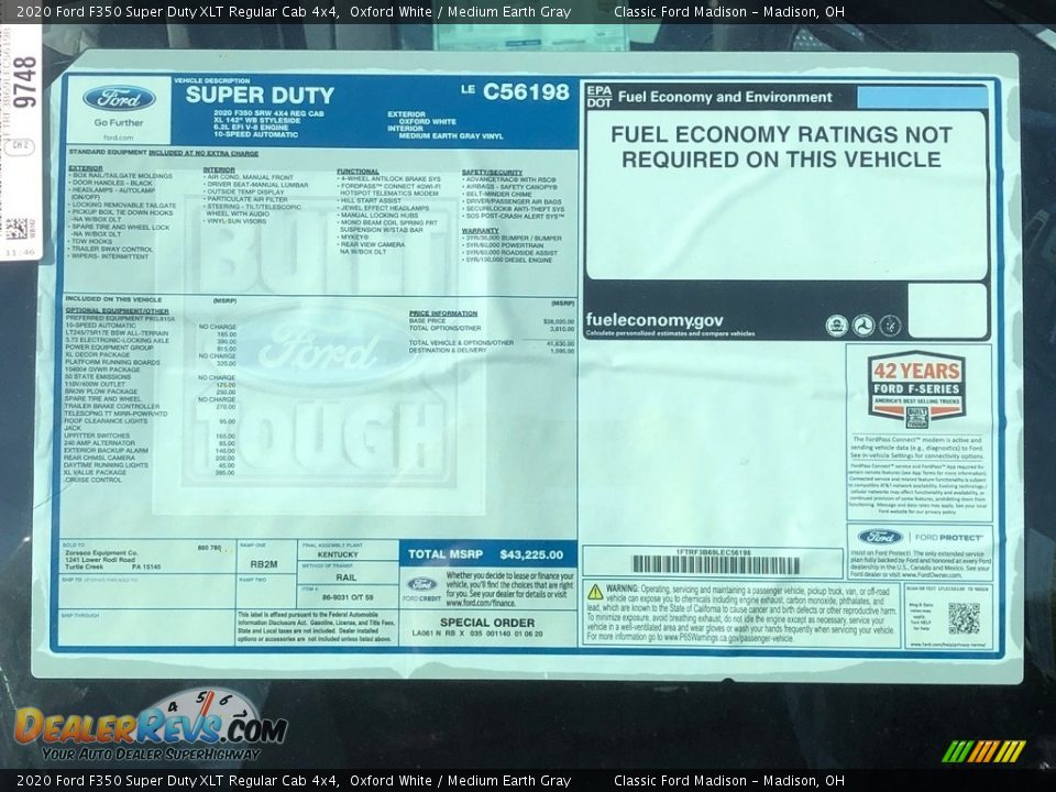 2020 Ford F350 Super Duty XLT Regular Cab 4x4 Oxford White / Medium Earth Gray Photo #14