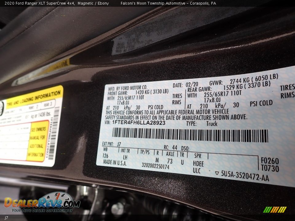 Ford Color Code J7 Magnetic