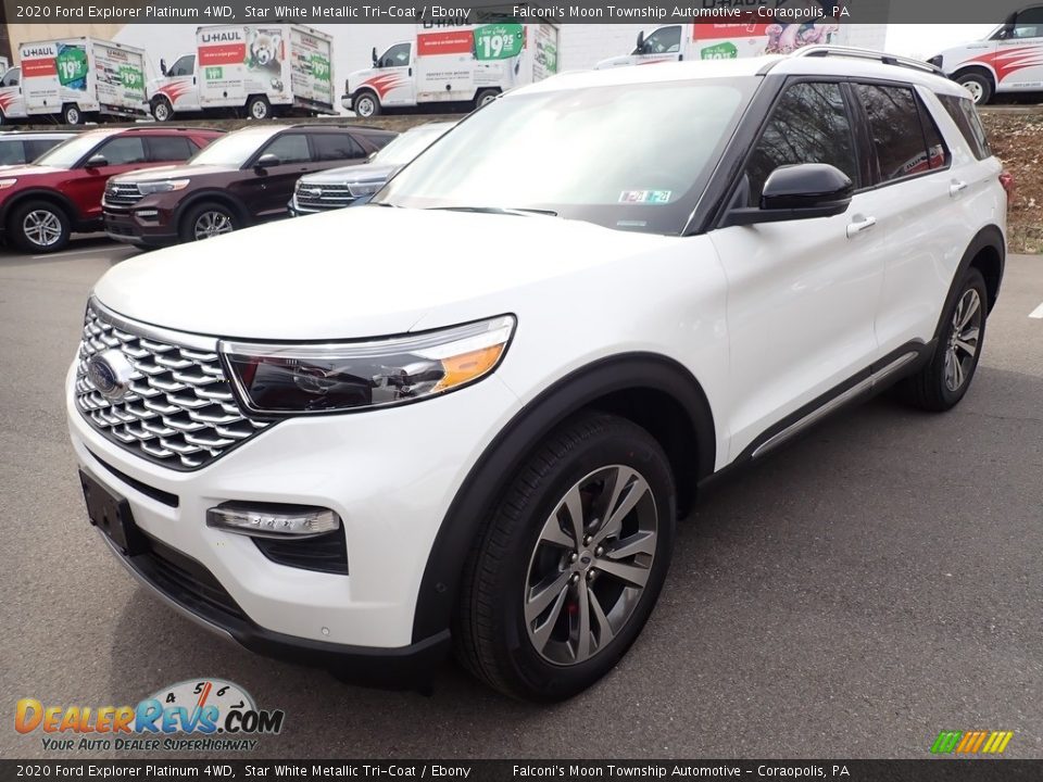 2020 Ford Explorer Platinum 4WD Star White Metallic Tri-Coat / Ebony Photo #4