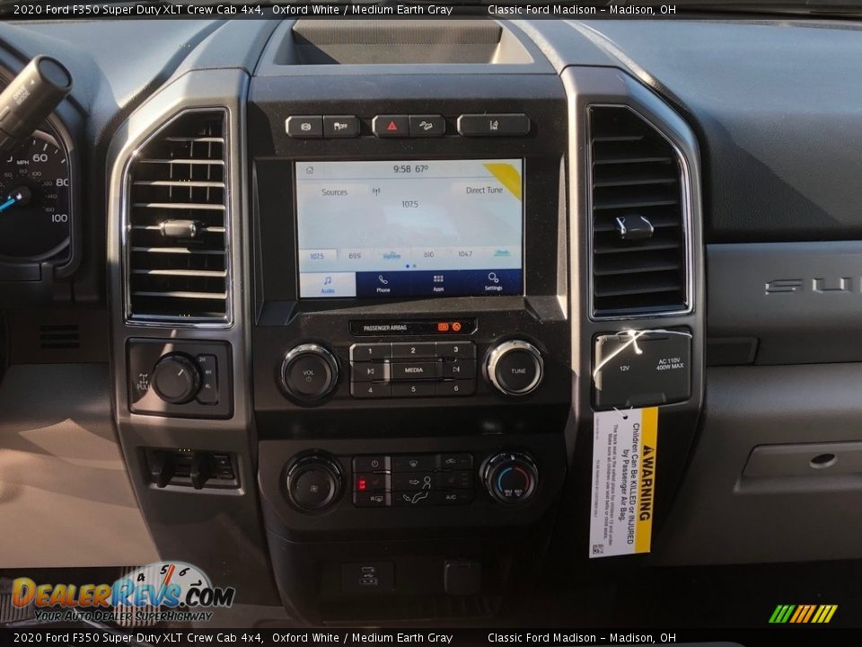 2020 Ford F350 Super Duty XLT Crew Cab 4x4 Oxford White / Medium Earth Gray Photo #12