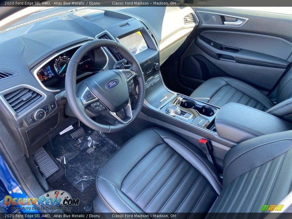 Ebony Interior - 2020 Ford Edge SEL AWD Photo #5