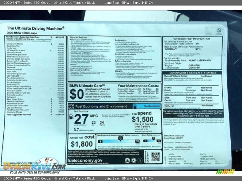 2020 BMW 4 Series 430i Coupe Mineral Grey Metallic / Black Photo #10