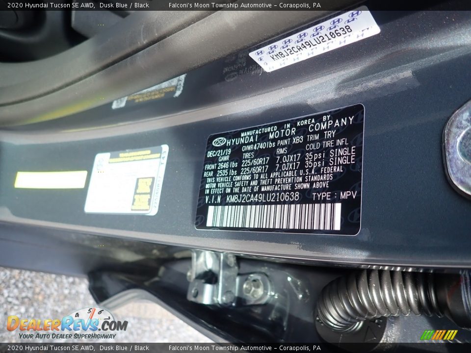 2020 Hyundai Tucson SE AWD Dusk Blue / Black Photo #12