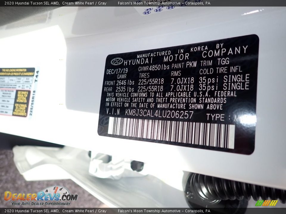 2020 Hyundai Tucson SEL AWD Cream White Pearl / Gray Photo #12