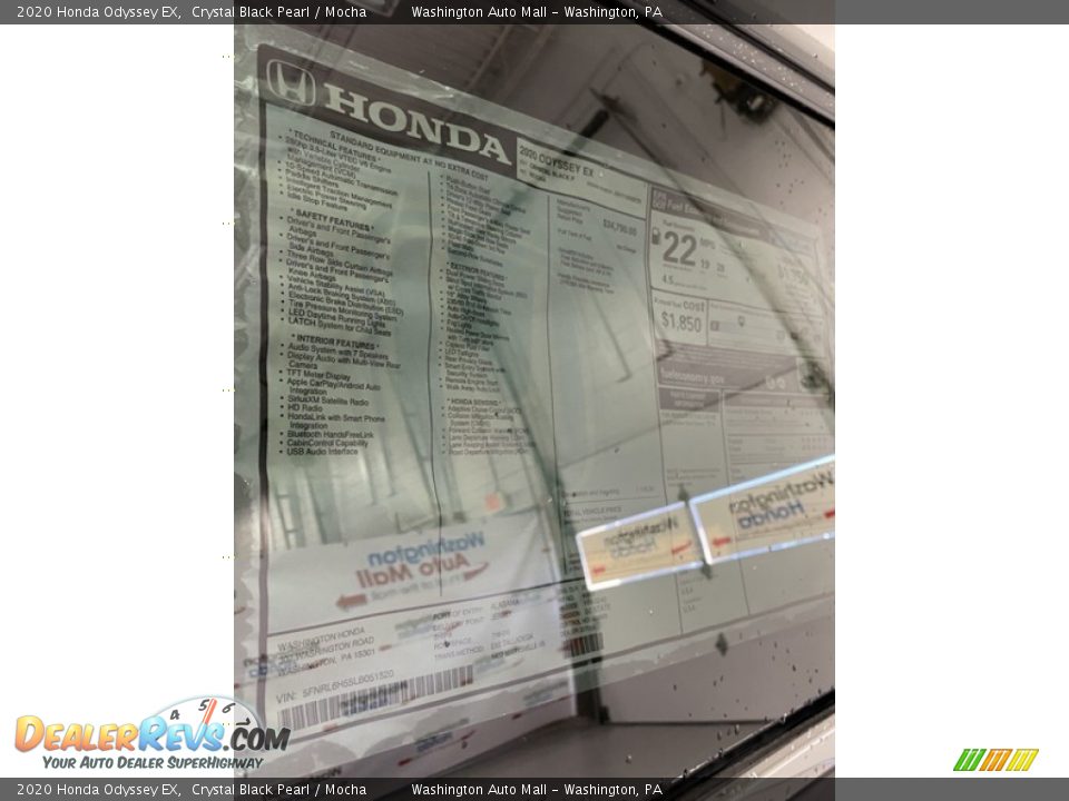 2020 Honda Odyssey EX Crystal Black Pearl / Mocha Photo #15
