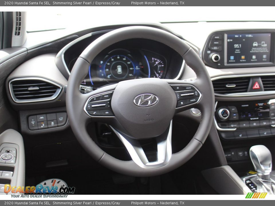 2020 Hyundai Santa Fe SEL Shimmering Silver Pearl / Espresso/Gray Photo #22