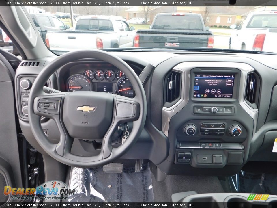 2020 Chevrolet Silverado 1500 Custom Double Cab 4x4 Black / Jet Black Photo #3