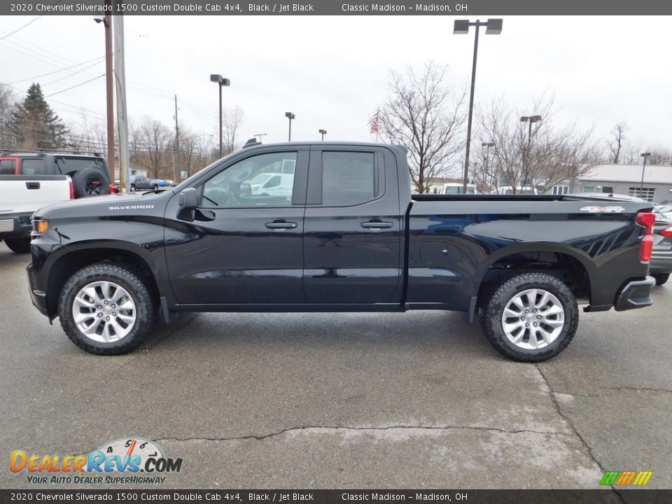 2020 Chevrolet Silverado 1500 Custom Double Cab 4x4 Black / Jet Black Photo #6