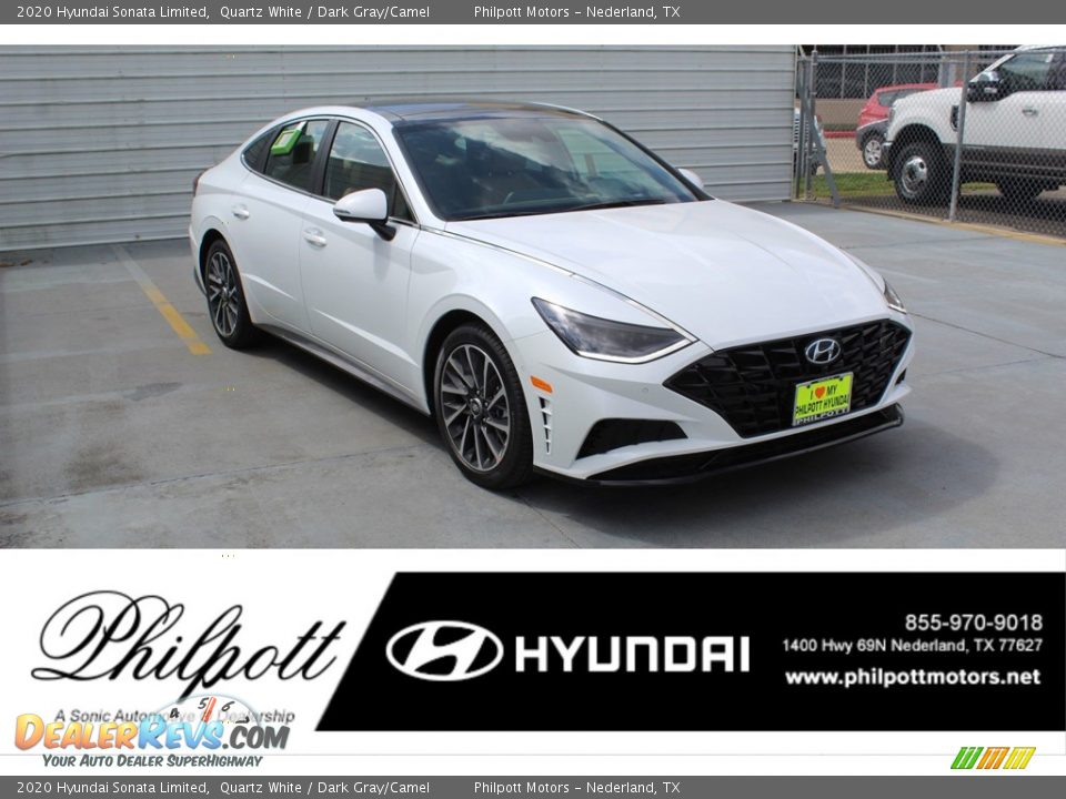 2020 Hyundai Sonata Limited Quartz White / Dark Gray/Camel Photo #1