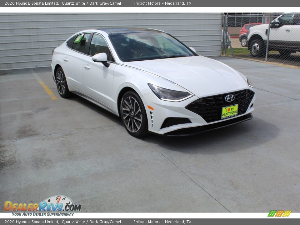 2020 Hyundai Sonata Limited Quartz White / Dark Gray/Camel Photo #2