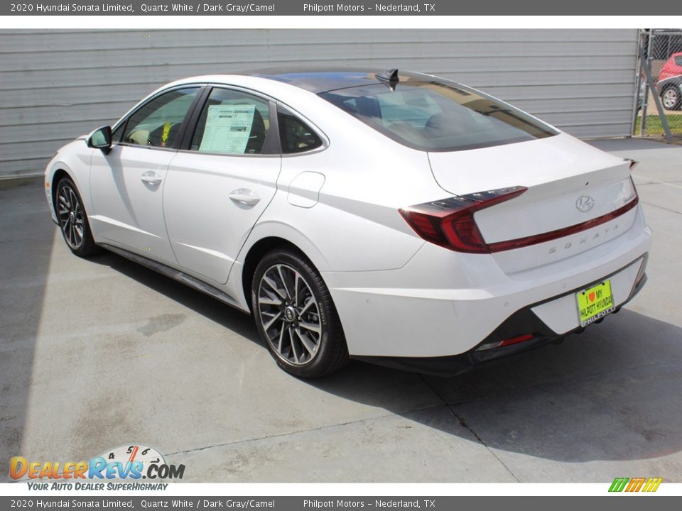 2020 Hyundai Sonata Limited Quartz White / Dark Gray/Camel Photo #6