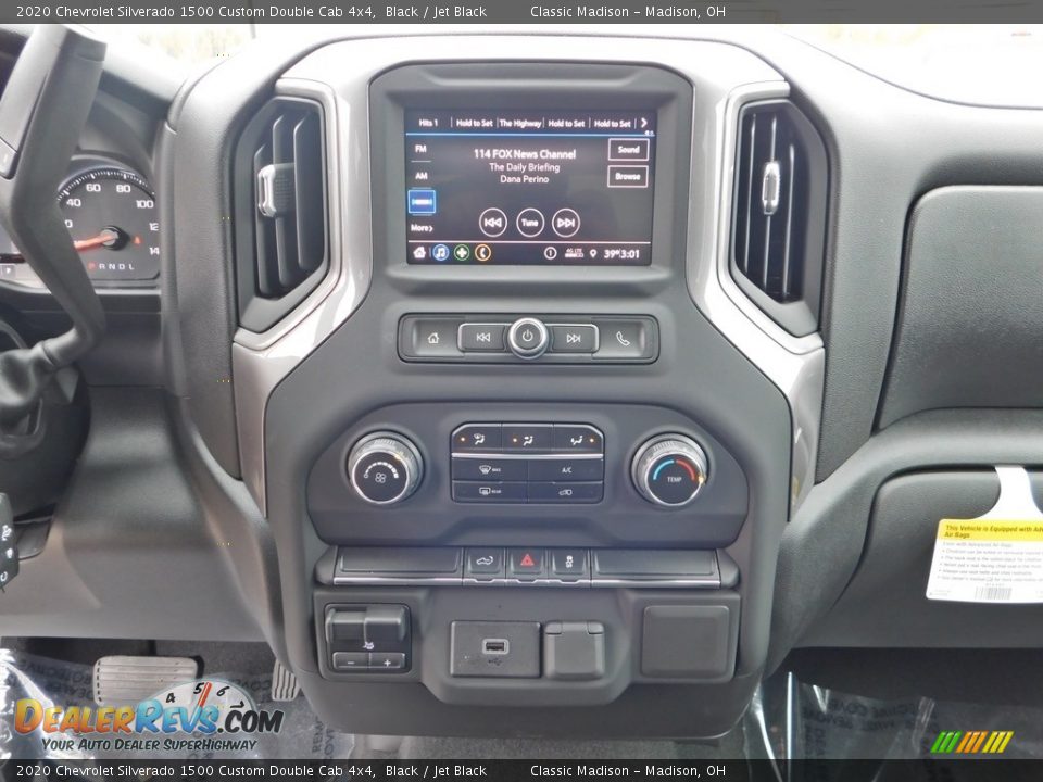 2020 Chevrolet Silverado 1500 Custom Double Cab 4x4 Black / Jet Black Photo #14