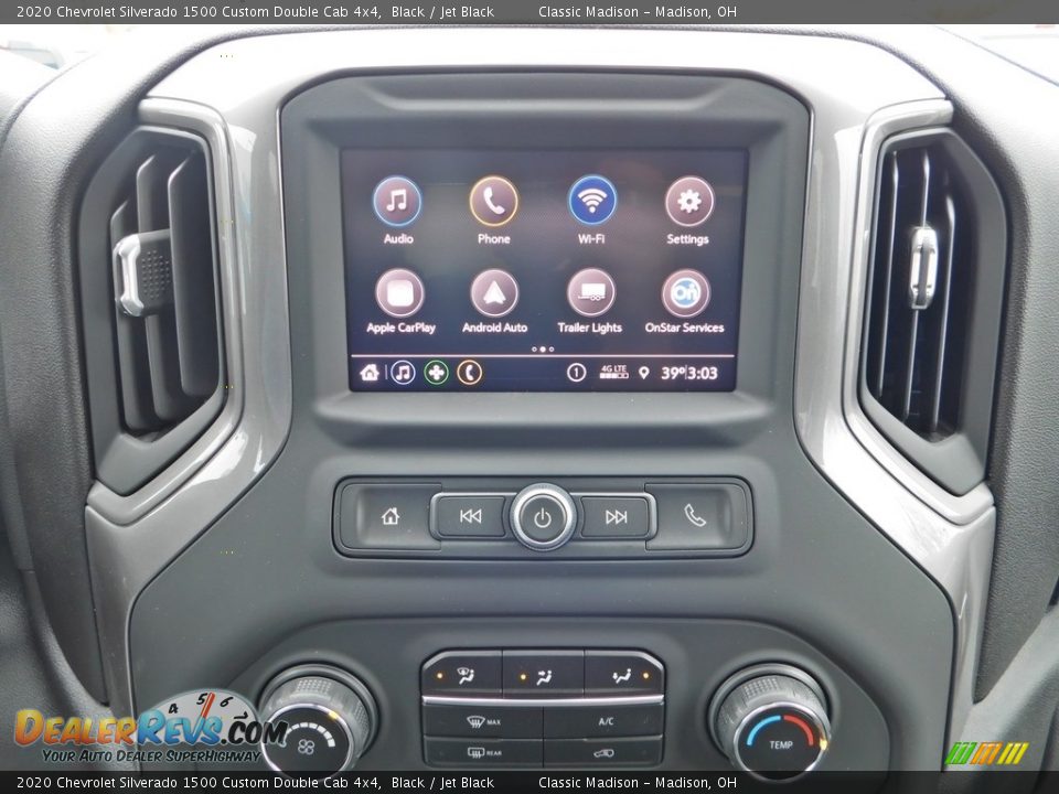 2020 Chevrolet Silverado 1500 Custom Double Cab 4x4 Black / Jet Black Photo #15