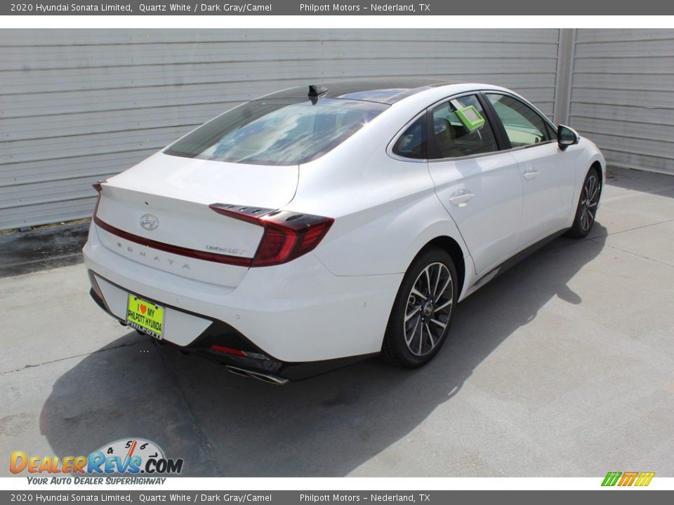 2020 Hyundai Sonata Limited Quartz White / Dark Gray/Camel Photo #8