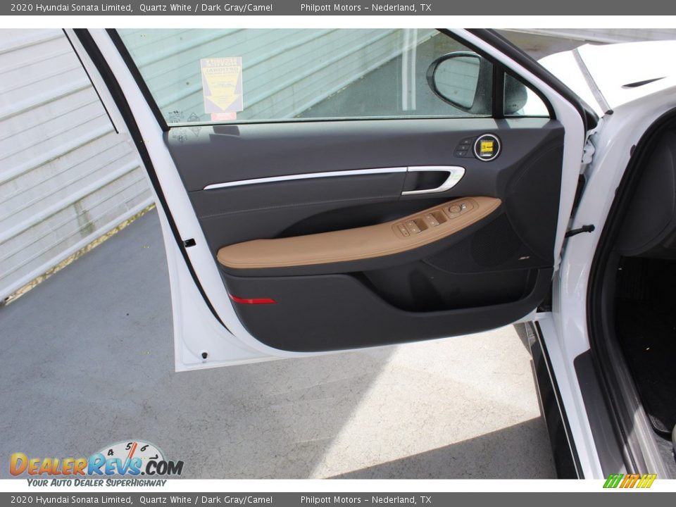 2020 Hyundai Sonata Limited Quartz White / Dark Gray/Camel Photo #9
