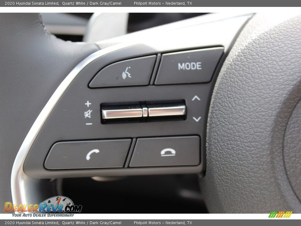 2020 Hyundai Sonata Limited Quartz White / Dark Gray/Camel Photo #11