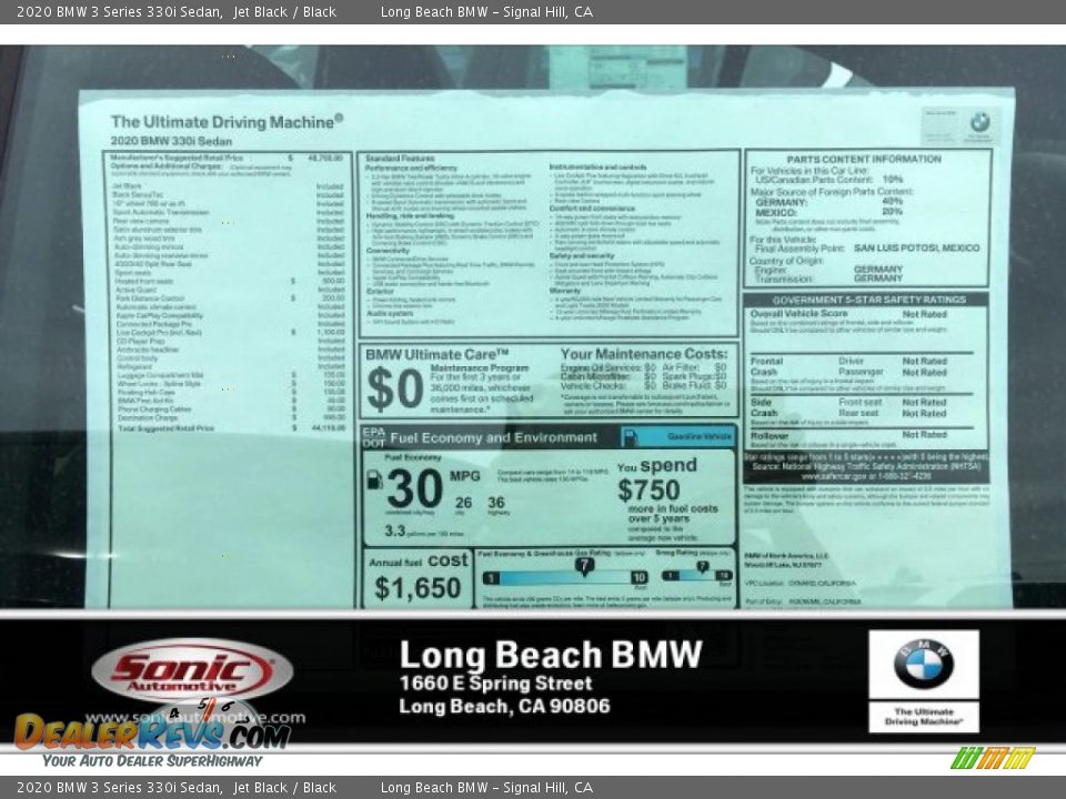 2020 BMW 3 Series 330i Sedan Jet Black / Black Photo #10